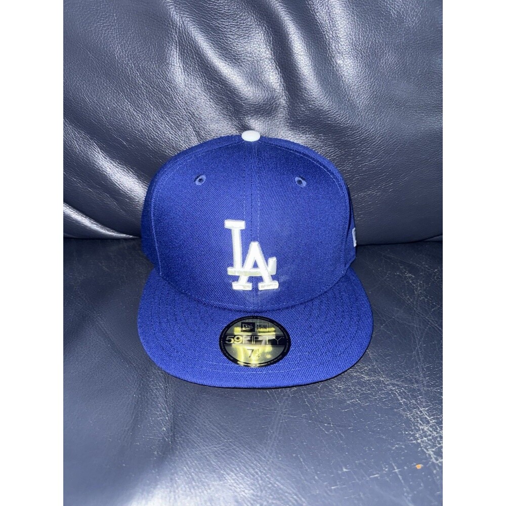 New Era 59Fifty 7 1/4 Fitted Hat Los Angeles Dodgers Blue & White Solid